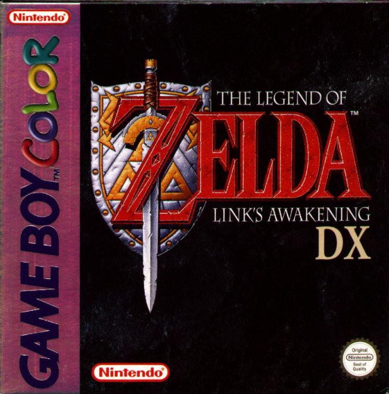 Zelda Link's Awakening DX box art for GameBoy Color
